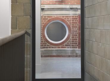 A shot taken from a corridor in LAMDA's west wing, looking into the Victorian part of the building