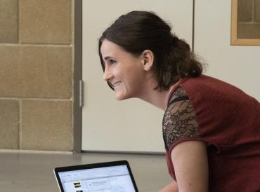 Anna Clart, LAMDA MA Director in action during a show rehearsal