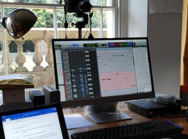 An audio recording setup at home