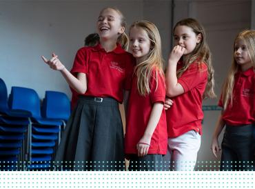 A group of LAMDA learners laughing in rehearsal