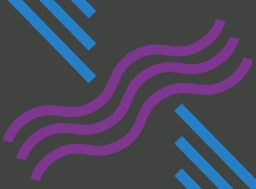 LAMDA supersize blue lines and purple waves on a black background