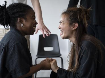Two LAMDA students in an acting class