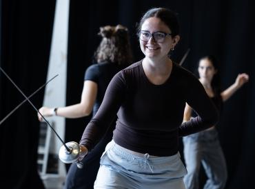 A student in a LAMDA Fight Class