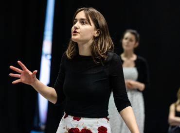 A student performing