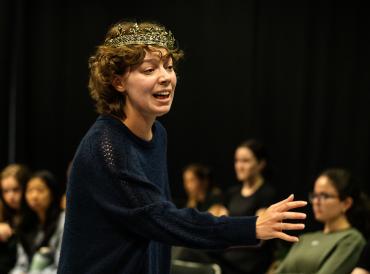 A student performing during LAMDA's summer school