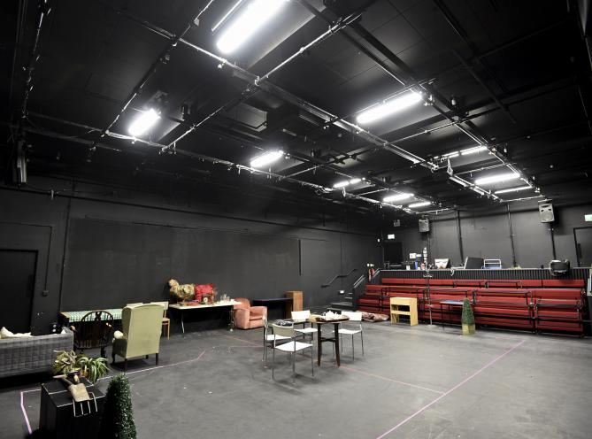 LAMDA's Linbury Studio during a show get-in