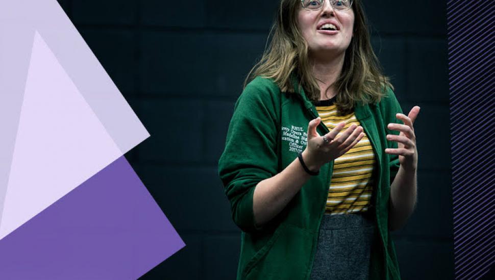 A student delivers a speech
