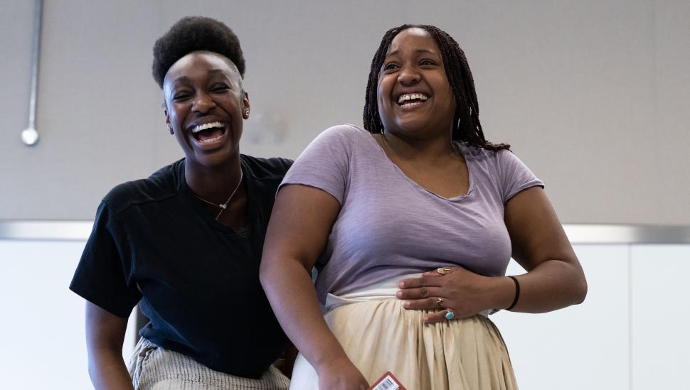 Two students during rehearsals