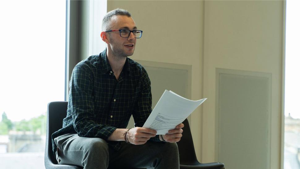 A LAMDA student in rehearsals