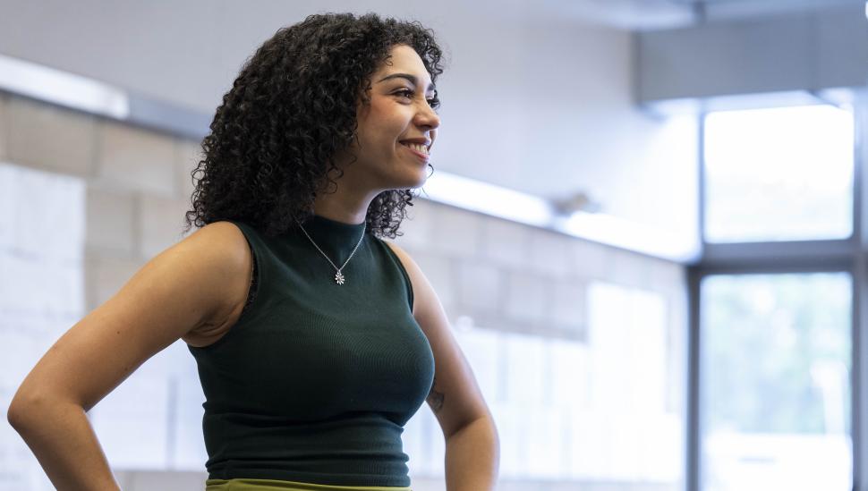 Student in a rehearsal room
