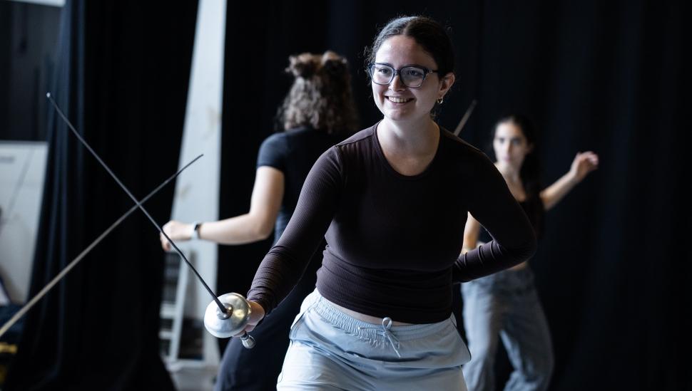 A student in a LAMDA Fight Class