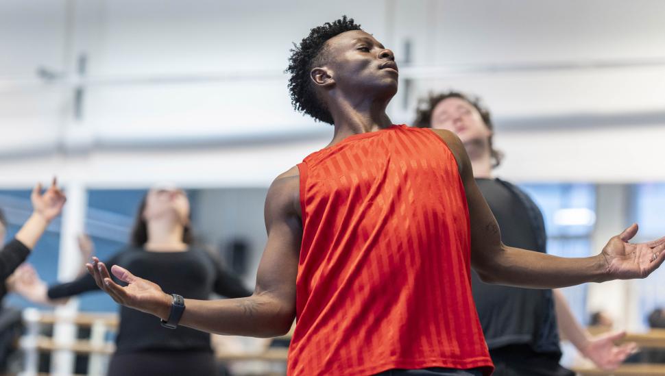 Gregory Haney teaching a LAMDA dance class