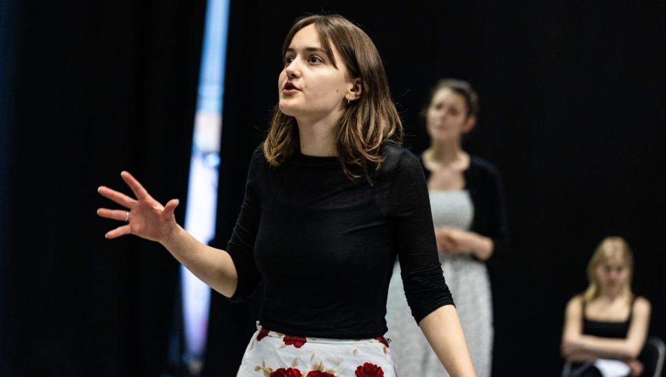 A student performing