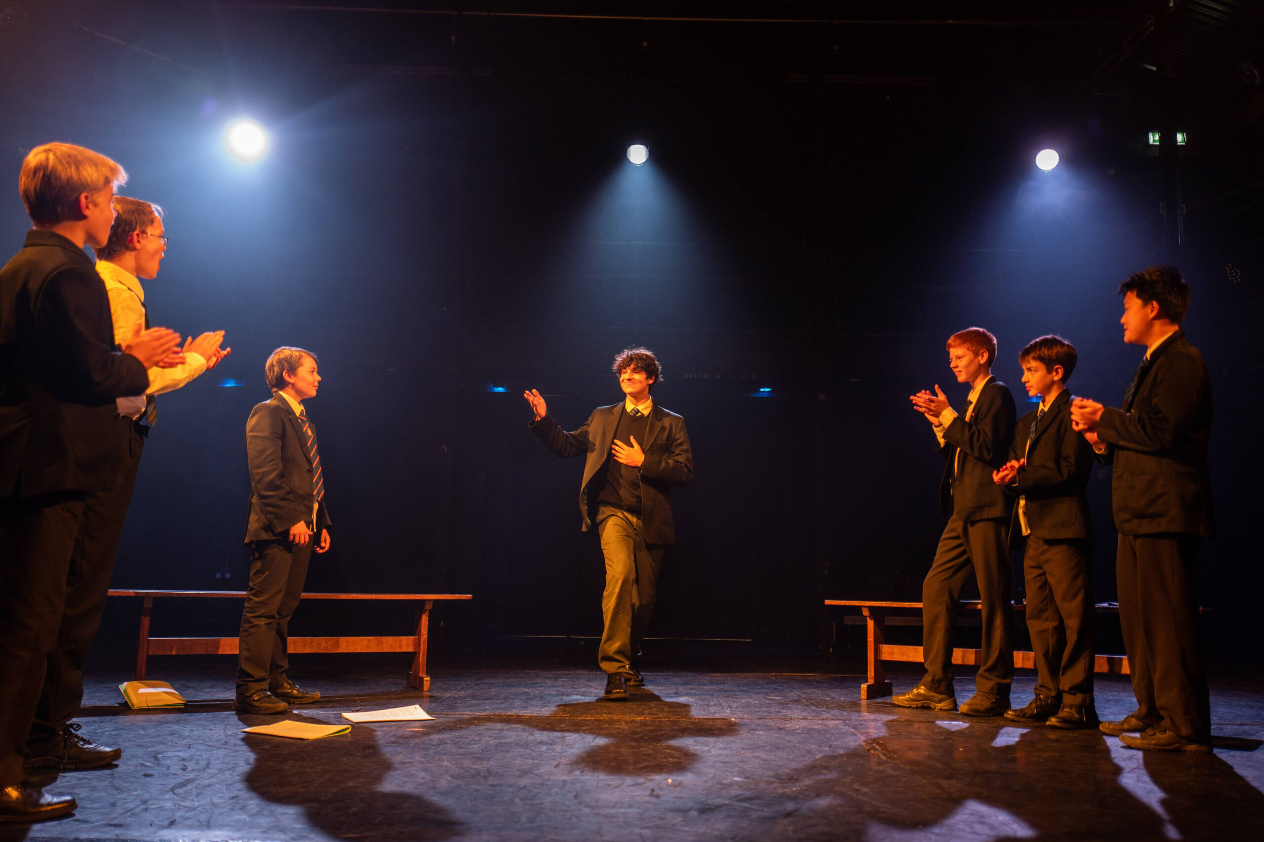 A group of LAMDA Exams learners perform